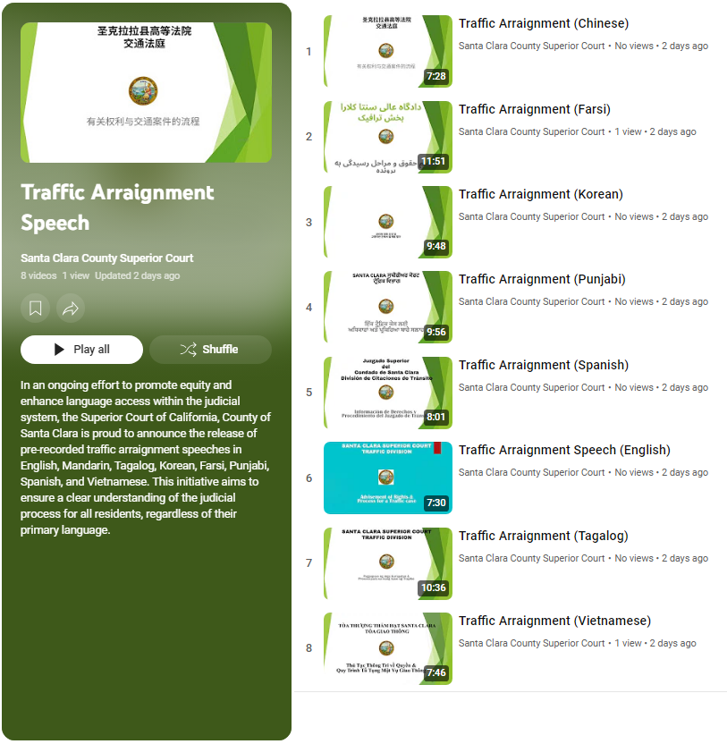 Traffic Arraignment Videos