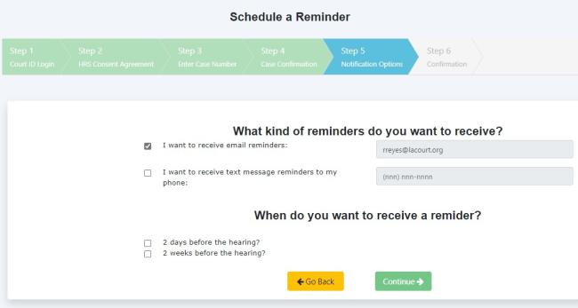 HRS Step 4 - Select Notification