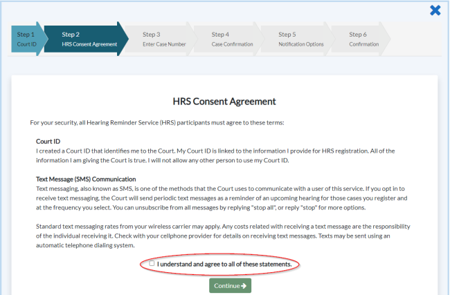 Step 2 Hearing Reminder Service Agreement